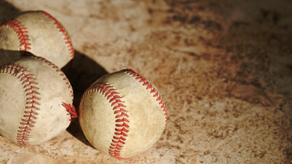 Vintage baseball background for game nostalgia with copy space on worn texture.