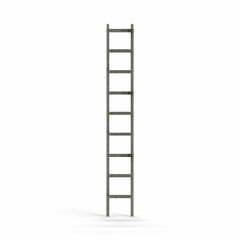 3D render of a ladder isolated on the white background