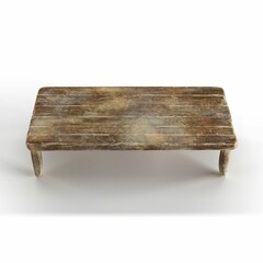3D rendered old wooden coffee table