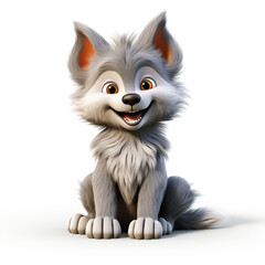 wolf cartoon character on white