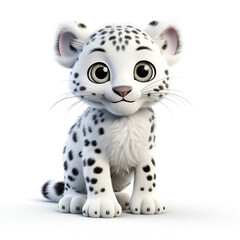 white leopard cartoon character on white