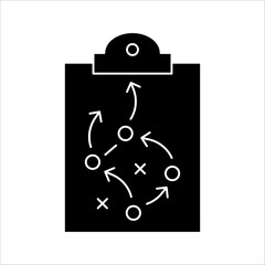 soccer tactics icon, game success strategy in football, scheme play, vector illustration on white background.	
