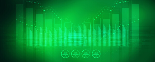 2d rendering Stock market online business concept. business Graph 