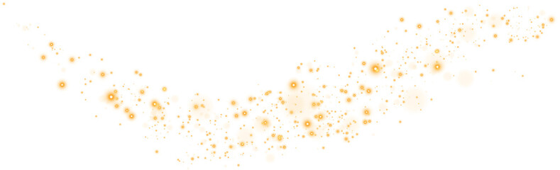 Yellow sparks glitter special light effect. Sparkles on transparent background. Christmas abstract pattern. Sparkling magic dust particles. PNG.