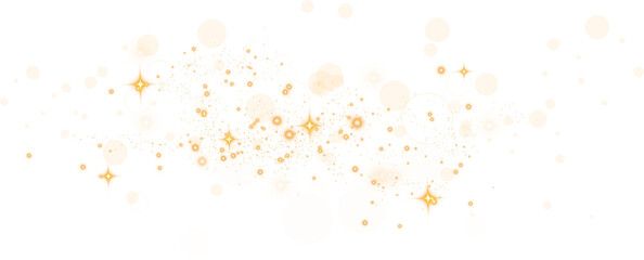 Yellow sparks glitter special light effect. Sparkles on transparent background. Christmas abstract pattern. Sparkling magic dust particles. PNG.