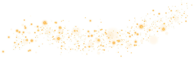 Yellow sparks glitter special light effect. Sparkles on transparent background. Christmas abstract pattern. Sparkling magic dust particles. PNG.