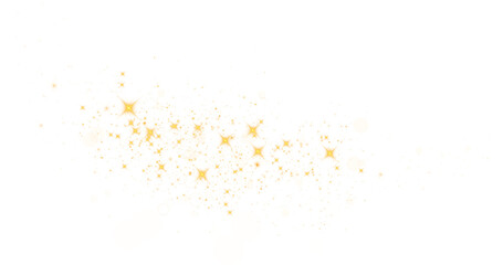 Fototapeta na wymiar Yellow sparks glitter special light effect. Sparkles on transparent background. Christmas abstract pattern. Sparkling magic dust particles. PNG.