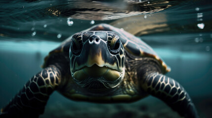 Obraz premium Turtle in the forest river