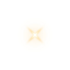 Golden star and sparks isolated on transparent background. Flares and sunbursts. Glowing light effects. PNG.