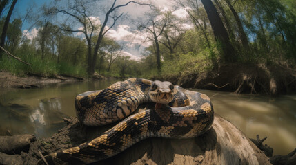 Fototapeta premium Snake in the forest river