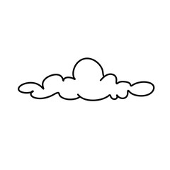 Hand drawn Clouds. Coloring book. Vector line illustration
