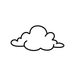 Hand drawn Clouds. Coloring book. Vector line illustration
