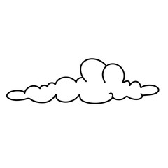 Hand drawn Clouds. Coloring book. Vector line illustration