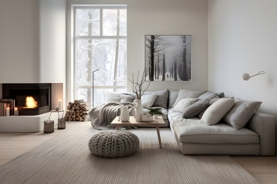Elegance: Serene Scandinavian Living Room