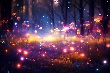 Obraz premium Dream Forest Background. AI technology generated image