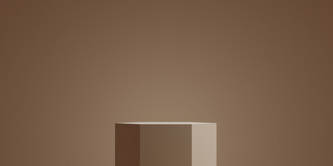 3d minimal background. 3d podium with brown background for perfume, cosmetic and product presentation. 3d rendering illustration.