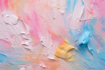 Canvas of Dreams: Thick Pastel Colored Paint Layers Unfold (Generative AI)