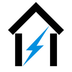 House with a lightning bolt inside.