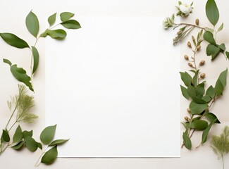 Fototapeta premium Empty white natural frame