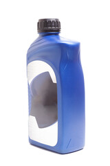 engine oil bottle isolated on white.