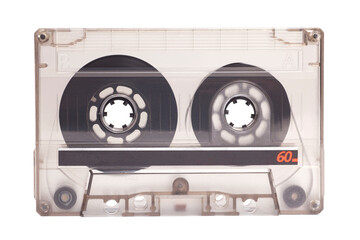 Close up of retro audio cassette tape,side A
