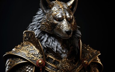 Anthropomorphic wolf knight