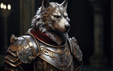 Anthropomorphic wolf knight