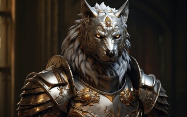 Anthropomorphic wolf knight