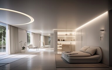 modern living room concrete optics