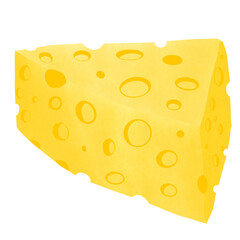Cartoon vector illustration isolated object food a slice of cheese.
