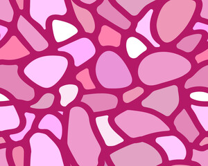 Set of cards Hand drawn for women and girls. Seamless background of icons and geometric patterns in different shades of pink . Girlish barbicor print for design, packaging, textile, fabric.