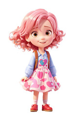 young girl with pink hair