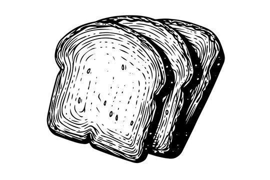 recommend clip art: Toast slices sketch. Bread engraving in hand drawn style vector illustration.