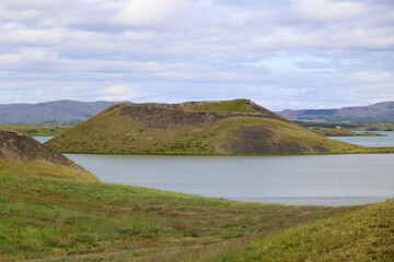 Lake Mývatn is located in the municipality of Skútustaðir in north-east Iceland in the Krafla volcanic system