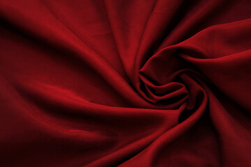 Red silk background, satin fabric texture 