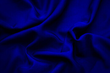 Blue silk background, satin fabric texture 