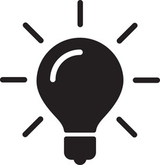 Idea symbol creative concept. Light bulb light vector icon. Power and energy sign.