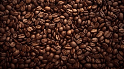 Naklejka premium Closeup Roasted Coffee bean Top View