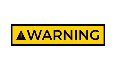 warning lettering with warning symbol yellow black design element