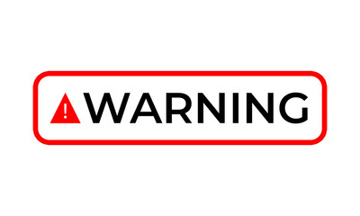 warning lettering with warning symbol red black design element transparent background