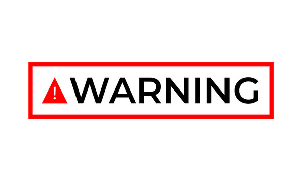red design warning lettering with warning symbol element transparent background