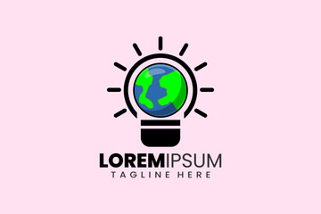 Creative earth bulb logo designs concept vector inspiration education logo symbol 