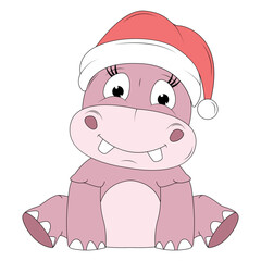 cute hippo animal cartoon