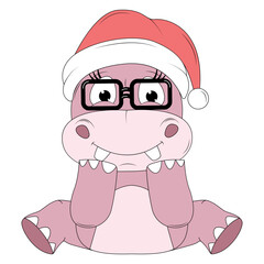 cute hippo animal cartoon