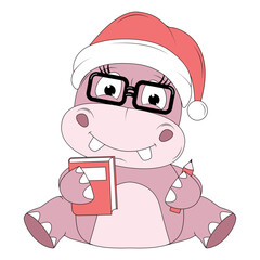 cute hippo animal cartoon