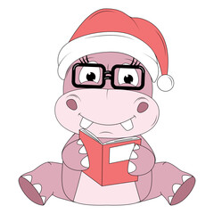 cute hippo animal cartoon