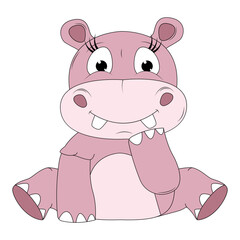 cute hippo animal cartoon