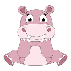cute hippo animal cartoon