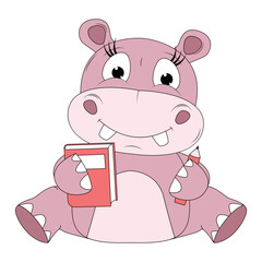 cute hippo animal cartoon