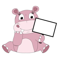 cute hippo animal cartoon